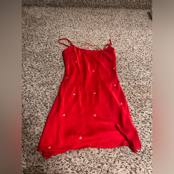 Red Heart Silk Dress - Picture 1 of 3
